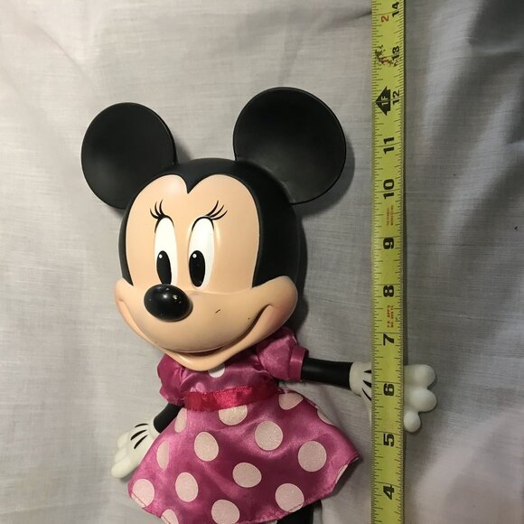 Disney Store Talking Minnie Mouse Doll In Pink Polka Dot Dress Works Cute - Picture 10 of 10